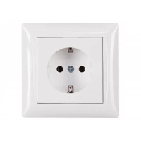 Розетка с заземлением Luxel PRIMERA (3004) белая
