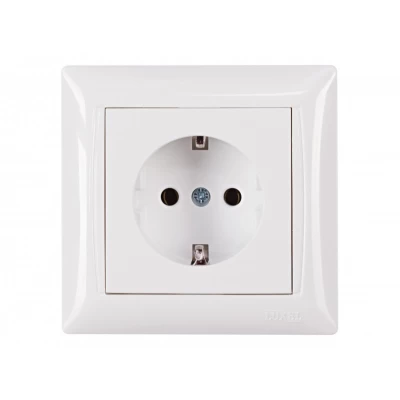 Розетка с заземлением Luxel PRIMERA (3004) белая