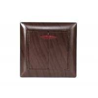 Выключатель двойной с подсветкой Luxel PRIMERA (3906) вишневый