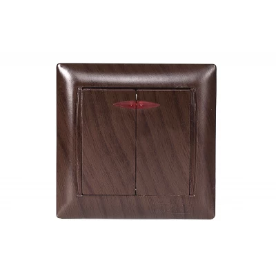 Выключатель двойной с подсветкой Luxel PRIMERA (3906) вишневый