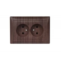 Розетка двойная Luxel PRIMERA (3907) вишневая