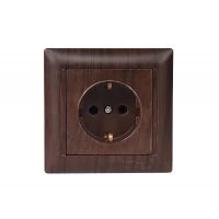 Розетка с заземлением Luxel PRIMERA (3904) вишневая