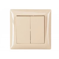 Выключатель двойной Luxel PRIMERA (3303) кремовый