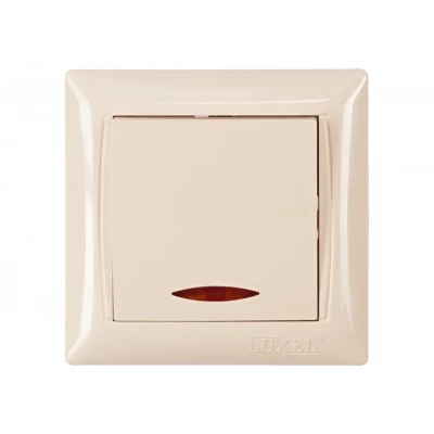 Выключатель с подсветкой Luxel PRIMERA (3305) кремовый