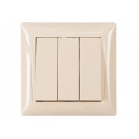 Выключатель тройной Luxel PRIMERA (3313) кремовый