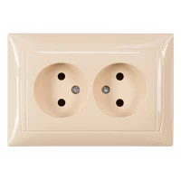 Розетка двойная Luxel PRIMERA (3307) кремовая