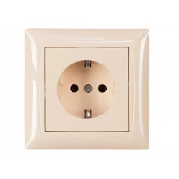Розетка с заземлением Luxel PRIMERA (3304) кремовая