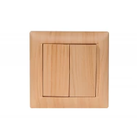 Выключатель двойной Luxel PRIMERA (3803) сосна