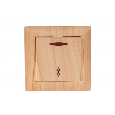 Выключатель проходной с подсветкой Luxel PRIMERA (3816) сосна