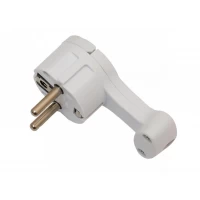 Вилка угловая плоская с заземлением Luxel (1034)