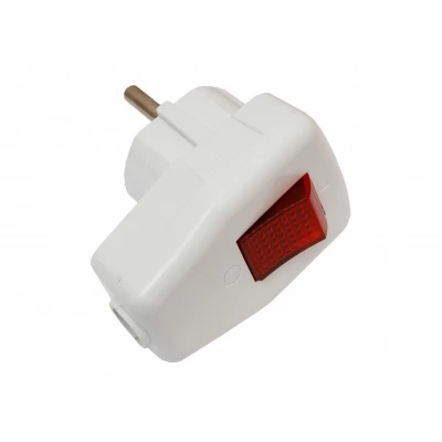 Вилка угловая с кнопкой и заземлением Luxel (1035) Вилка угловая с кнопкой и заземлением Luxel (1035)