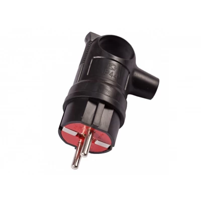 Вилка Luxel каучуковая с заземлением угловая с кольцом (1130) Вилка Luxel каучуковая с заземлением угловая с кольцом (1130)