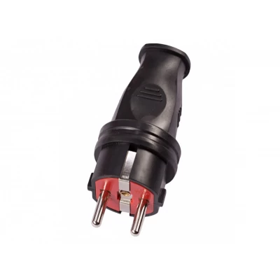 Вилка Luxel каучуковая с заземлением (1128) Вилка Luxel каучуковая с заземлением (1128)