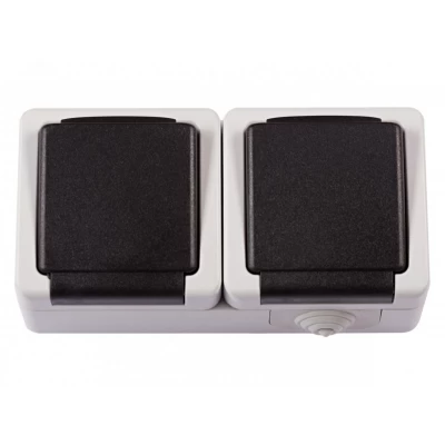 Блок розетка с/з и крышкой + розетка с/з и крышкой Luxel DEBUT (6541) Блок розетка с/з и крышкой + розетка с/з и крышкой Luxel DEBUT (6541)