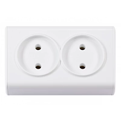 Розетка двойная Luxel MINIATURE (2057) белая