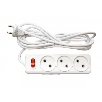 Сетевой удлинитель Luxel AURA 3 розетки 5М с выключателем (7425)