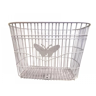 Передняя корзина проволочная усиленная (Бабочка) белая