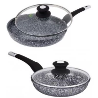 Сковорода 20 см Edenberg EB-9164 С Крышкой, Обе Стороны Камень Гранита Покрытие