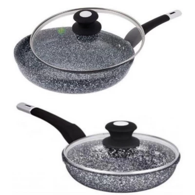 Сковорода 20 см Edenberg EB-9164 С Крышкой, Обе Стороны Камень Гранита Покрытие