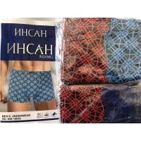 Трусы мужские ИНСАН Цвет : ассорти. Размеры : L, XL, XXL, XXXL, XXXXL ( 2 шт в пачке )	