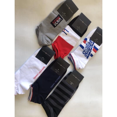 Носки TOMMY HILFIGER ликра хлопок патики ( низкие ) мужские 42-45 . Цвет : ассорти . Производство Турция