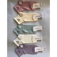 Носки НАТАЛИ ликра хлопок полусредние 37-41 с бамбуковой нитью . Цвет : яркое ассорти с вышивкой