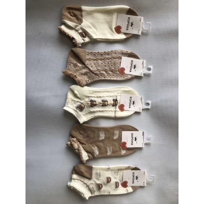 Носки КОРОНА ликра хлопок патики ( низкие ) 32-37 подростковые . Цвет : ассорти