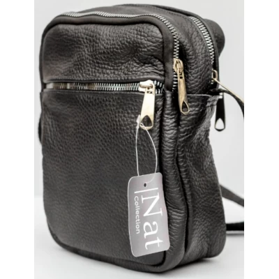 Сумка на 2отделения с серебристой змейкой. Кожа 21х17х7см