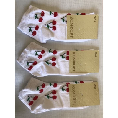 Носки КОМФОРТ ликра полусредняя сетка 36-40 с вишенкой Носки КОМФОРТ ликра полусредняя сетка 36-40 с вишенкой