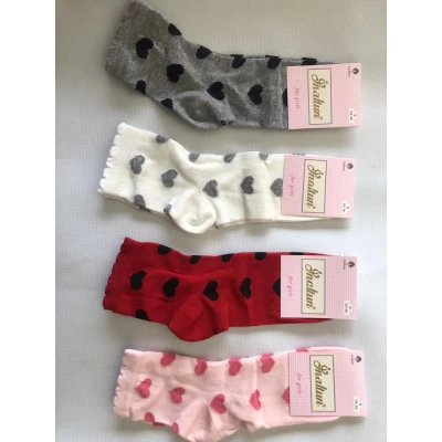 Носки INALTUN ликра хлопок средние детские сердечко 