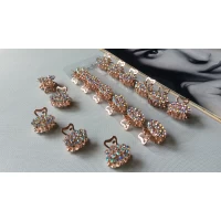 Краб металл, стразы хамелеон, мини, 2 см