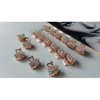 Краб металл, стразы хамелеон, мини, 2 см Краб металл, стразы хамелеон, мини, 2 см