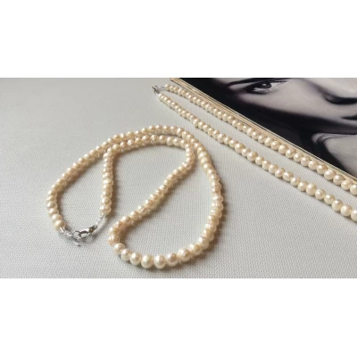 Бусы, жемчужная нить, круглые, диам 0,5 см, длина 60 см