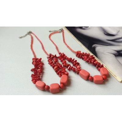 Бусы бисер и коралл