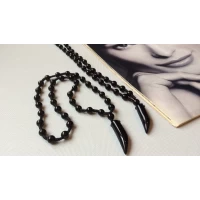 Бусы чёрный агат, 60 см