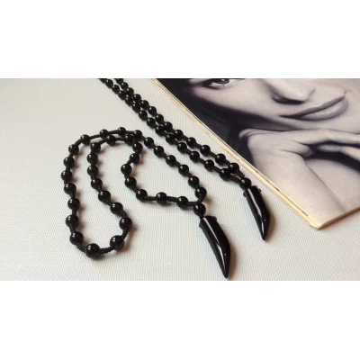 Бусы чёрный агат, 60 см Бусы чёрный агат, 60 см