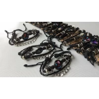 Браслет кожа, зодиак, фосфорный