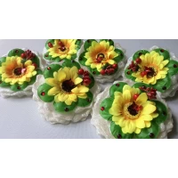 Резинка-бант, подсолнух, диам 12 см