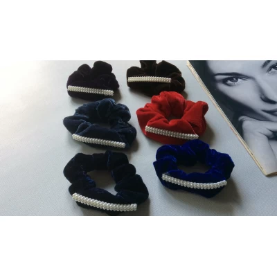 Резинка велюр, жемчужная, диам 10 см