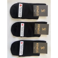 Носки KENELS ликра хлопок мужские 42-45 диабет ( без резинки ). Цвет : черный . Производство Турция