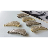 Банан металлический, стразы, на пружине, 9 см