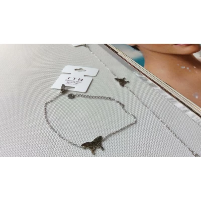 Браслет с бабочкой, 19+3 см