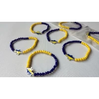 Браслетик на резиночке, стеклярус, патриотичный