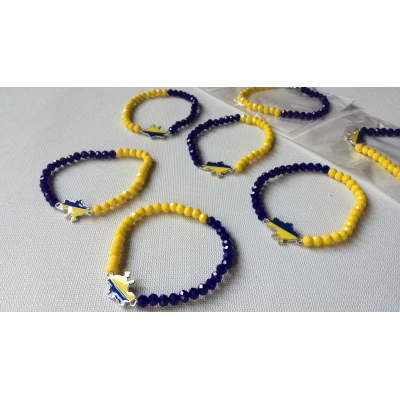 Браслетик на резиночке, стеклярус, патриотичный