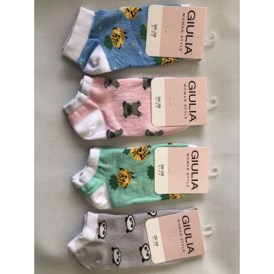 Носки GIULIA ликра хлопок патики ( низкие ) 36-39. Цвет : ассорти с рисунком Носки GIULIA ликра хлопок патики ( низкие ) 36-39. Цвет : ассорти с рисунком