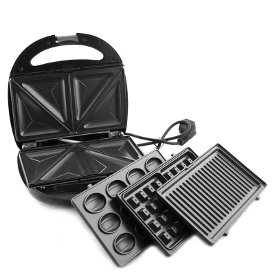 Сендвичница DOMOTEC MS-7704 4в1 1000Вт (Черный) Сендвичница DOMOTEC MS-7704 4в1 1000Вт (Черный)