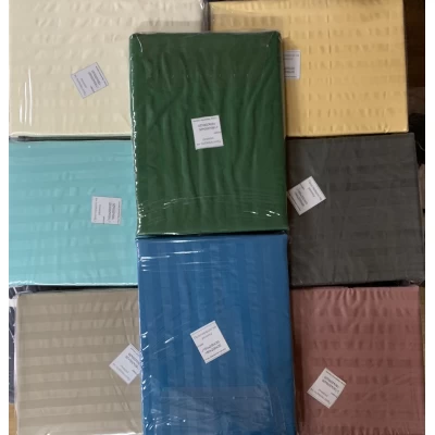 Простынь на резинке страйп сатин 160х200