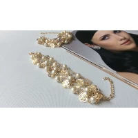 Браслет жемчужный, 18+7 см, пять рядов