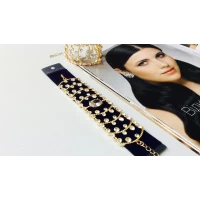 Браслет стразы, ширина 3,5 см