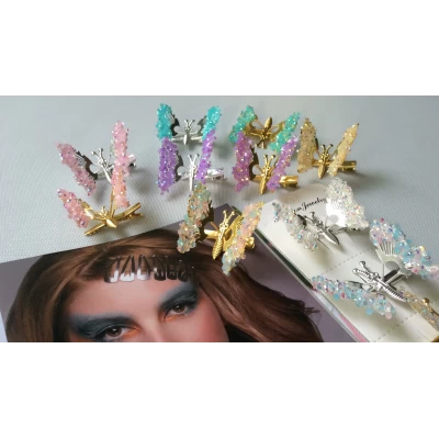 Заколка утка, бабочка, 4 см